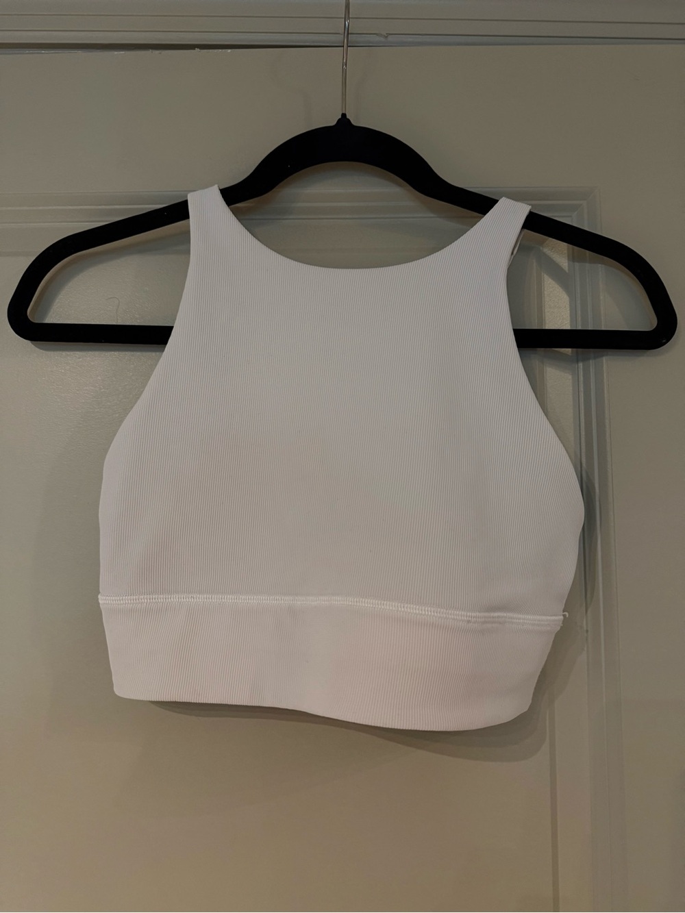 Lululemon White Ribbed High-Neck Crop Top - Women's